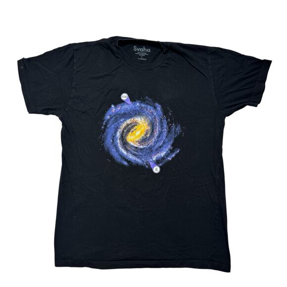 SVAHA Universe We Are Here Black Short Sleeve Tee Size Large Mens/Unisex Cotton - Picture 1 of 5